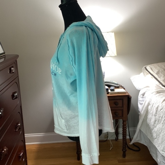 Sweatshirt Ron Jon hoodie ombré aqua white Orlando soft - Picture 6 of 13